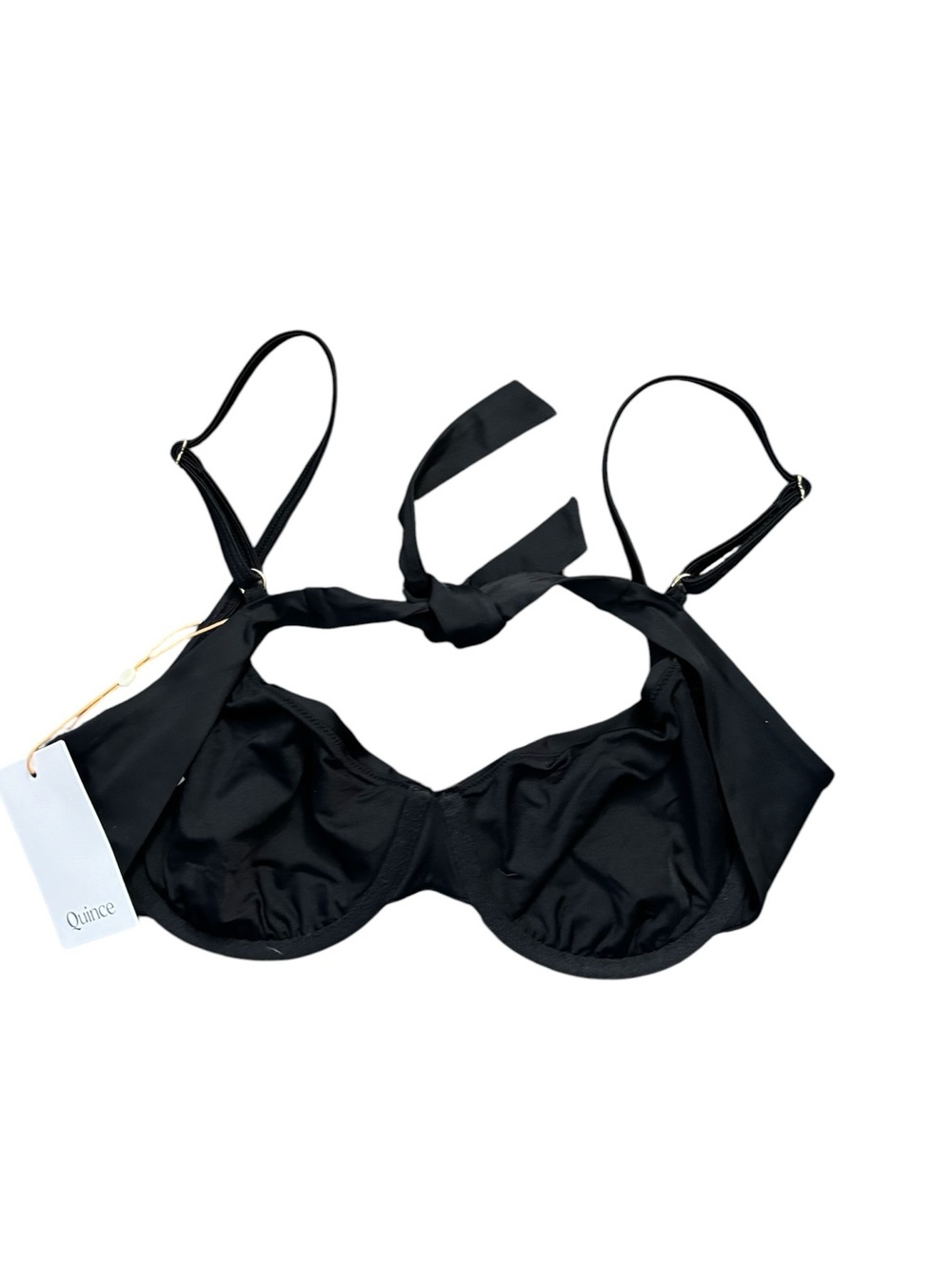 Quince Italian Demi Bikini Top Black Size Large - Picture 4 of 5